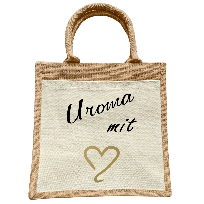 Jute Erwachsenen Tasche - Liebesbeweis mit Herz