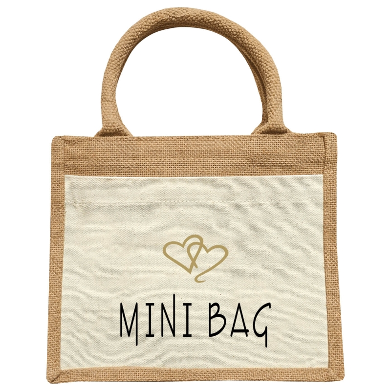 Jute Tasche Mommy Bag & Mini Bag - Mami & Kinder Handtasche