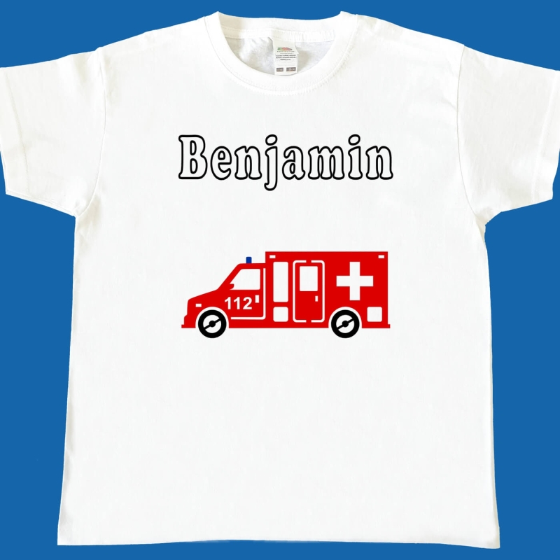 Kinder T-Shirt mit Ambulanz