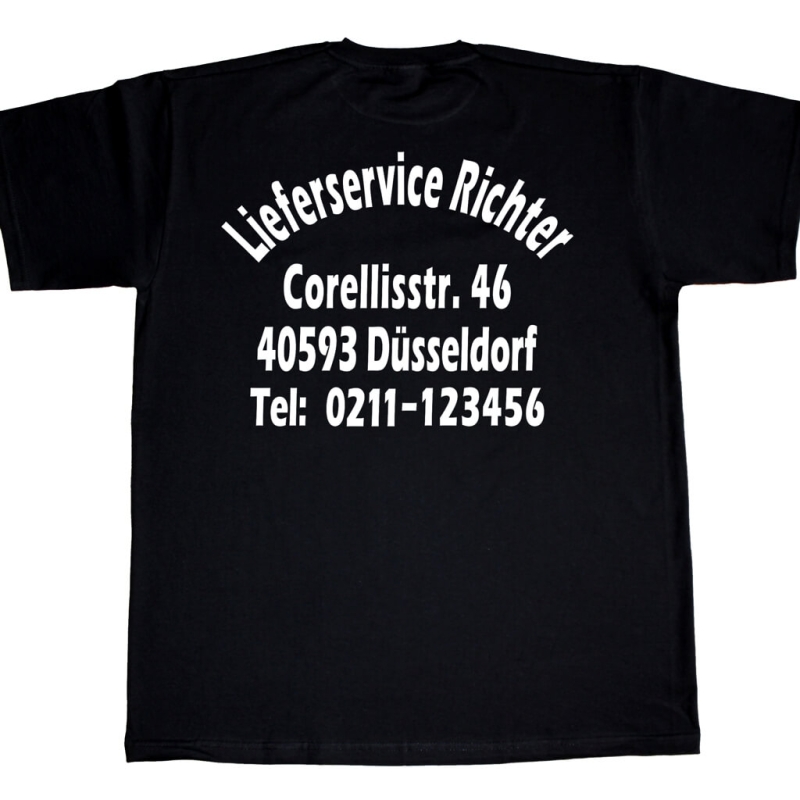 T-Shirt mit Werbedruck - Lieferservice Lieferdienst
