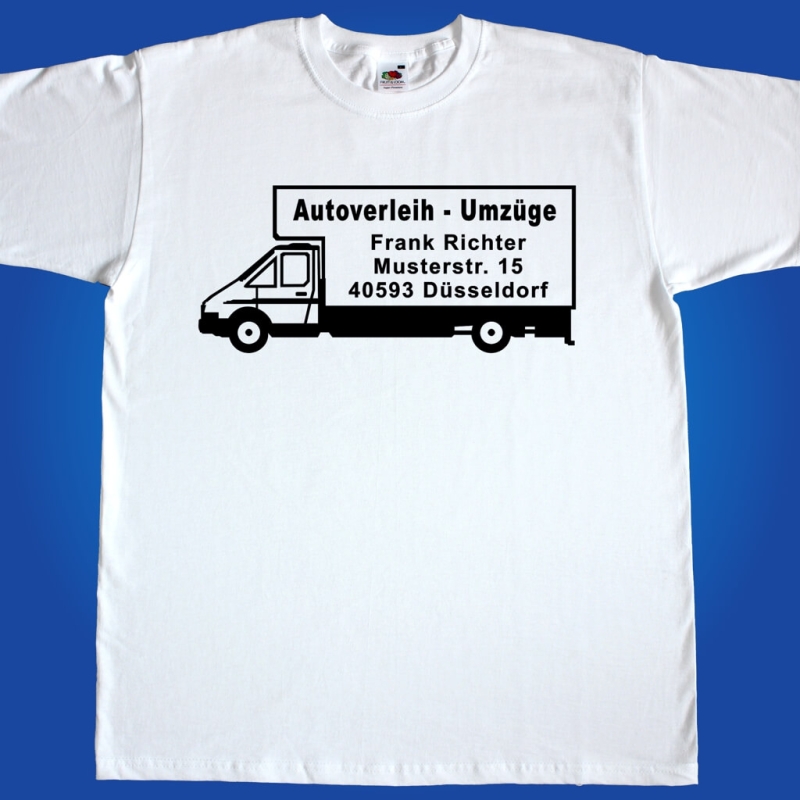 T-Shirt mit Werbedruck - Umzüge Autoverleih