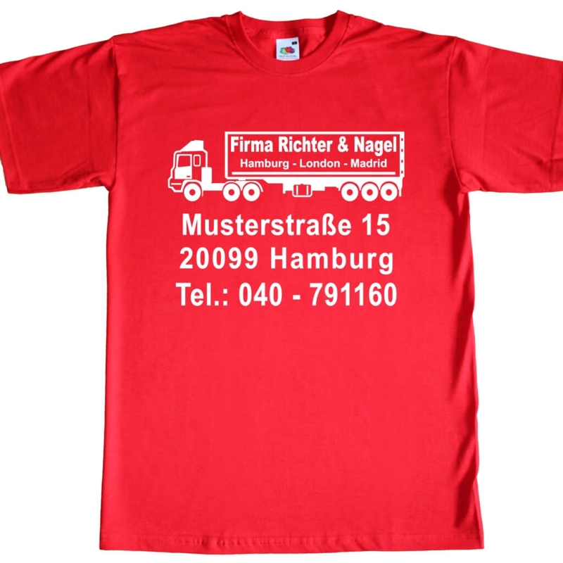 T-Shirt mit Werbedruck - Spedition