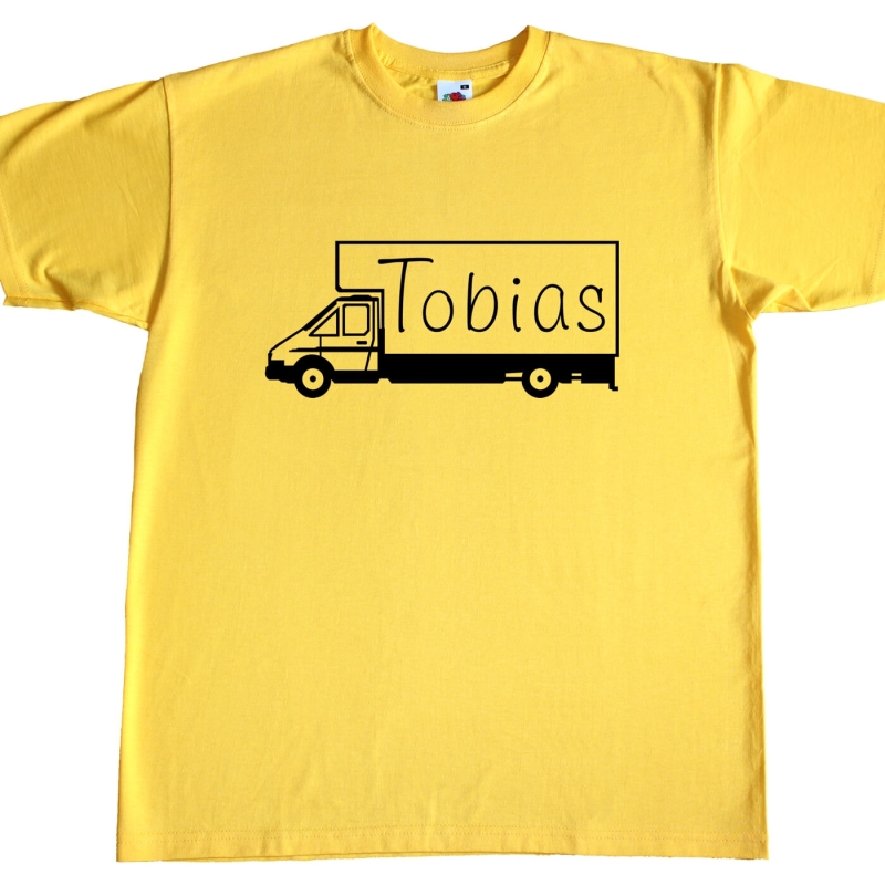Kinder T-Shirt - Transporter mit Namen