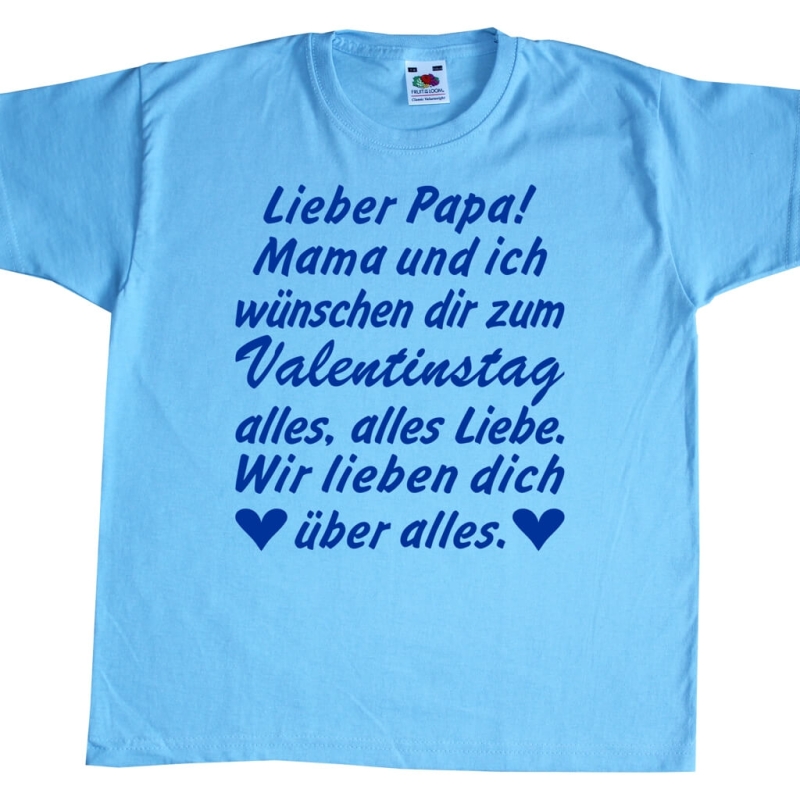 Kinder T-Shirt zum Valentinstag für Mama oder Papa