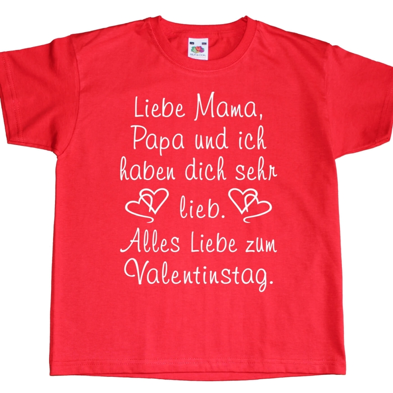 Kinder Shirt zum Valentinstag