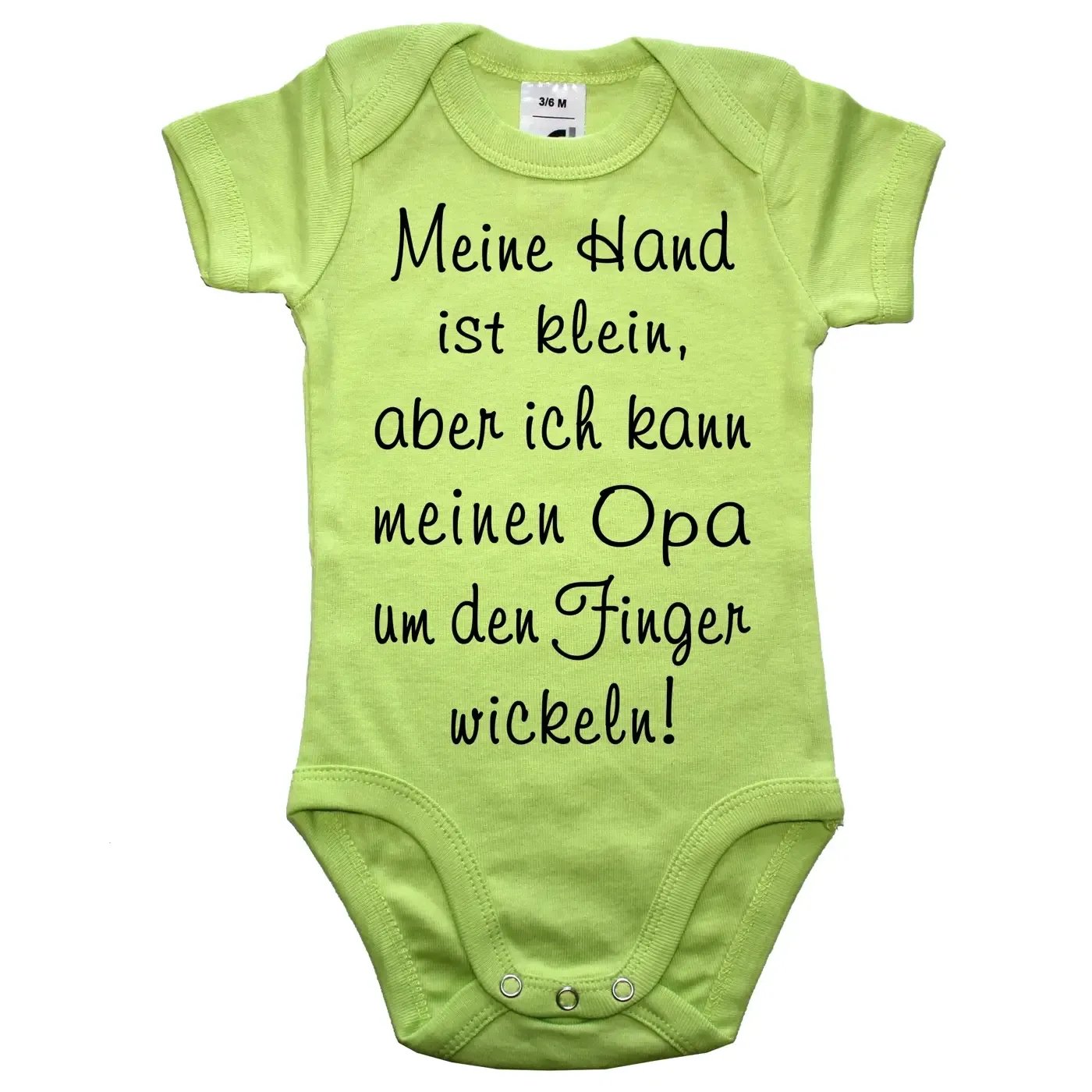 Strampler mit Spruch Um den Finger wickeln