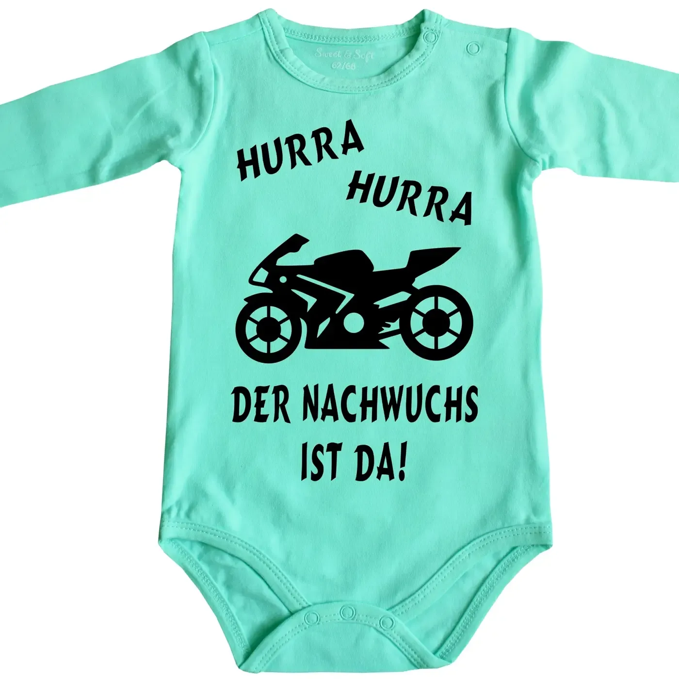 Strampler Biker mit Motorrad