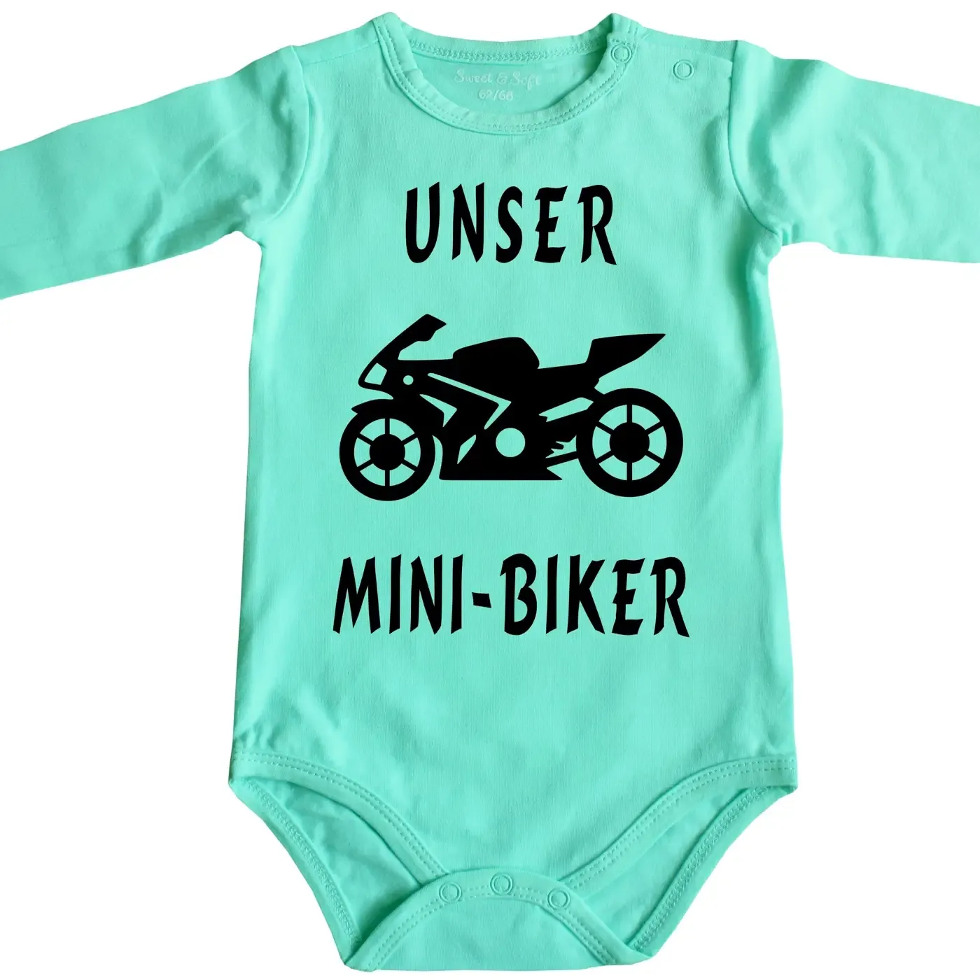 Baby-Body Biker mit Motorrad