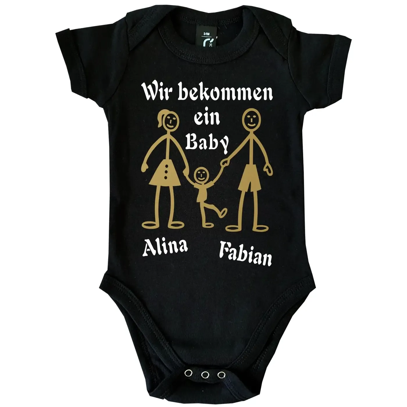 Babybody mit Druck Familienzuwachs