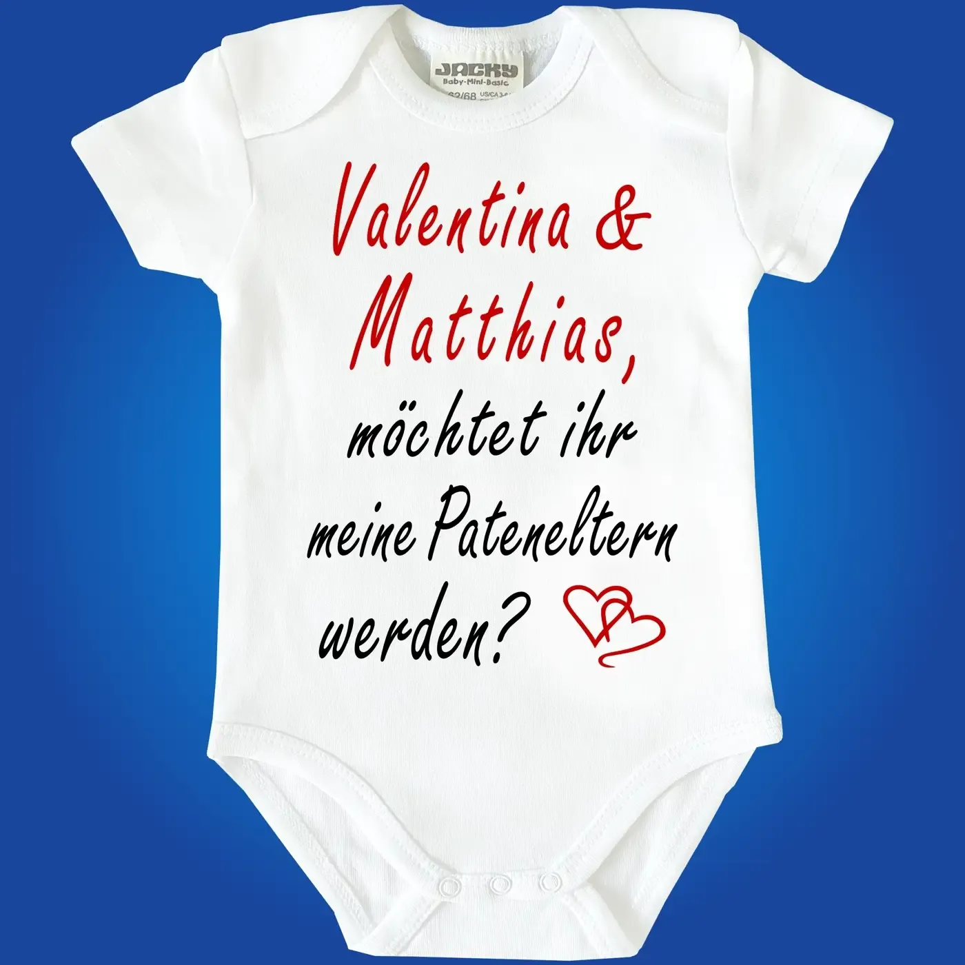 Babybody mit Aufdruck Pateneltern