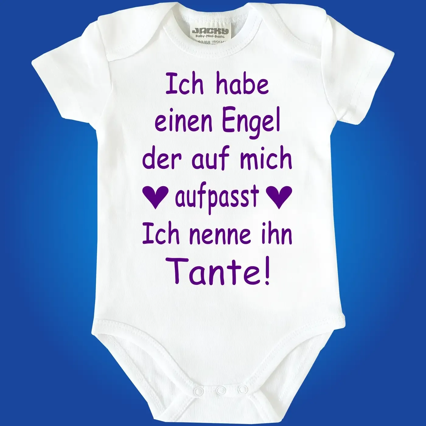 Personalisierter Babybody mit Engel‑Spruch und Familienbezeichnung