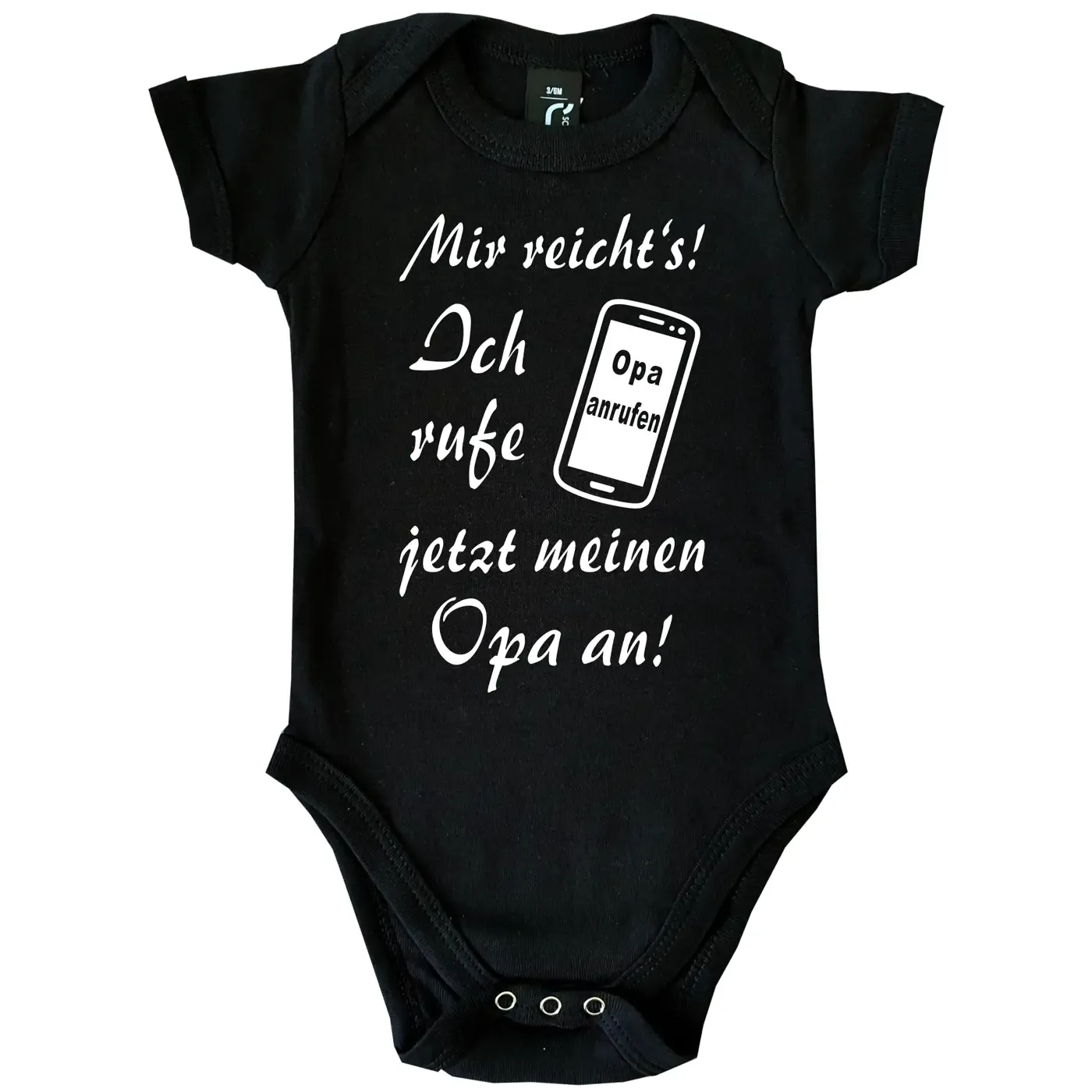 Baby‑Body mit witzigem Text und Handy‑Motiv