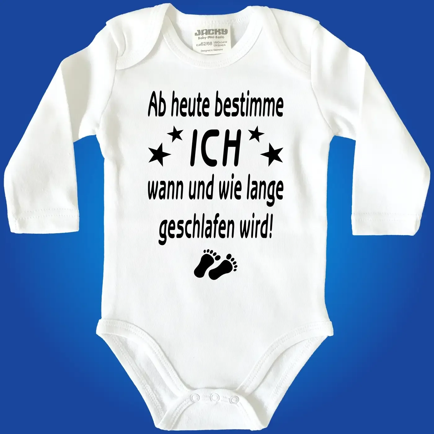 Babybody mit humorvollem Nacht‑Motiv für Eltern