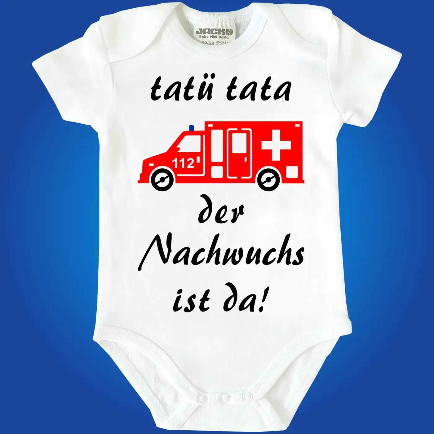 Babybody mit Rettungswagen Notarzt