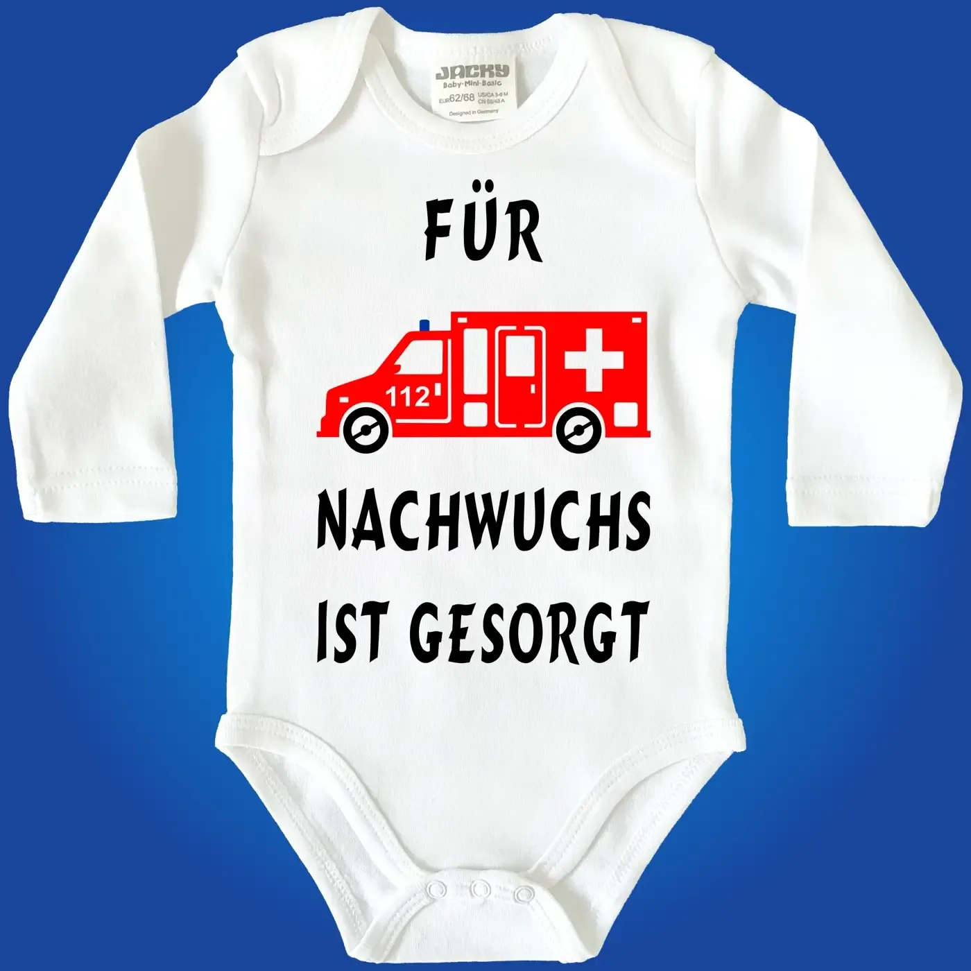 Baby-Body mit Krankenwagen Notarztwagen Ambulanzwagen