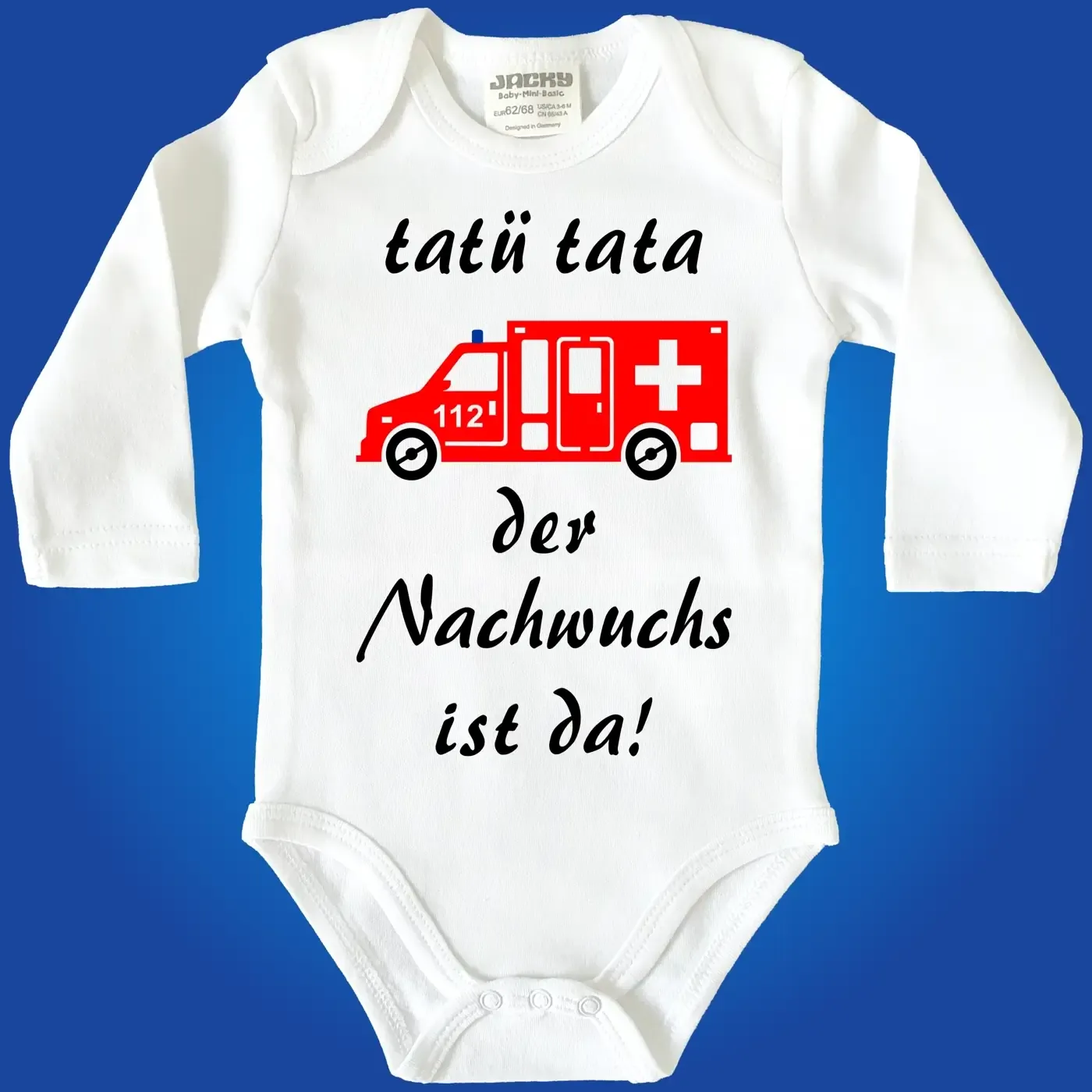 Baby-Body mit Krankenwagen Notarztwagen Ambulanzwagen