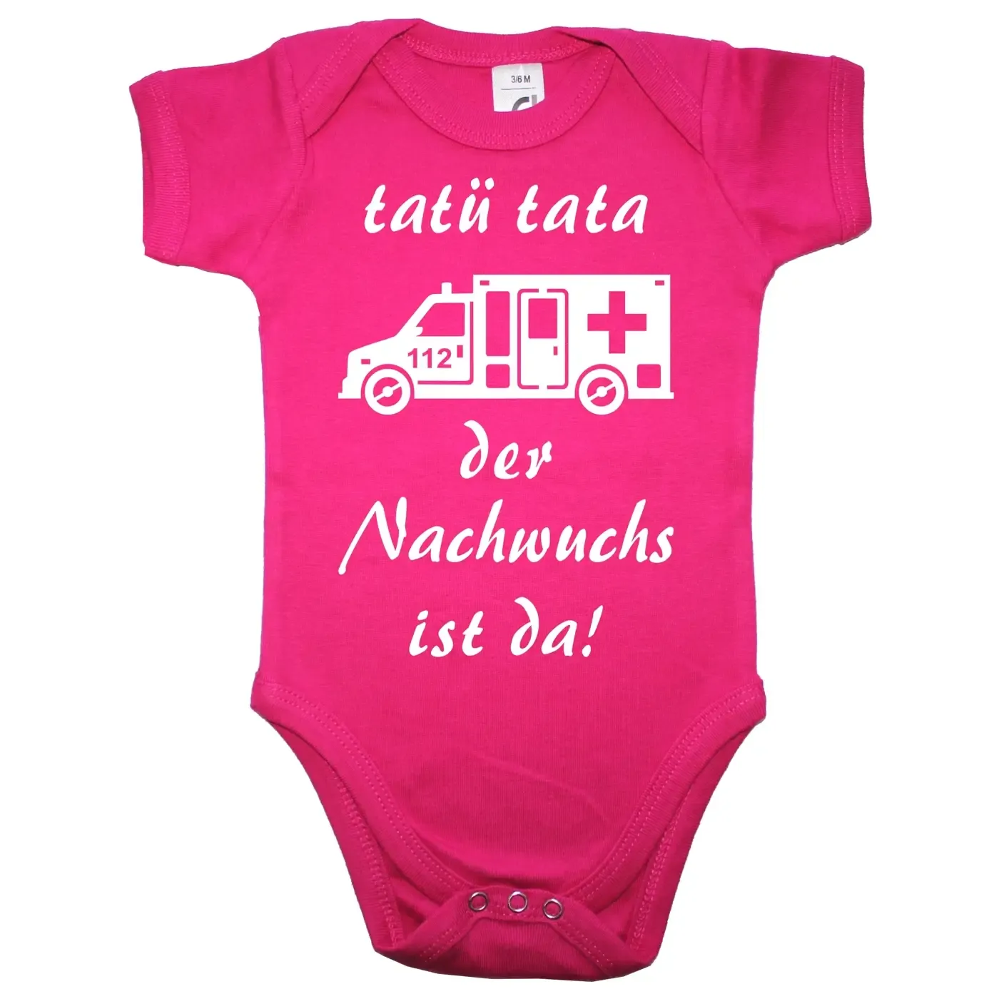 Baby-Body mit Krankenwagen Notarztwagen Einsatzfahrzeug