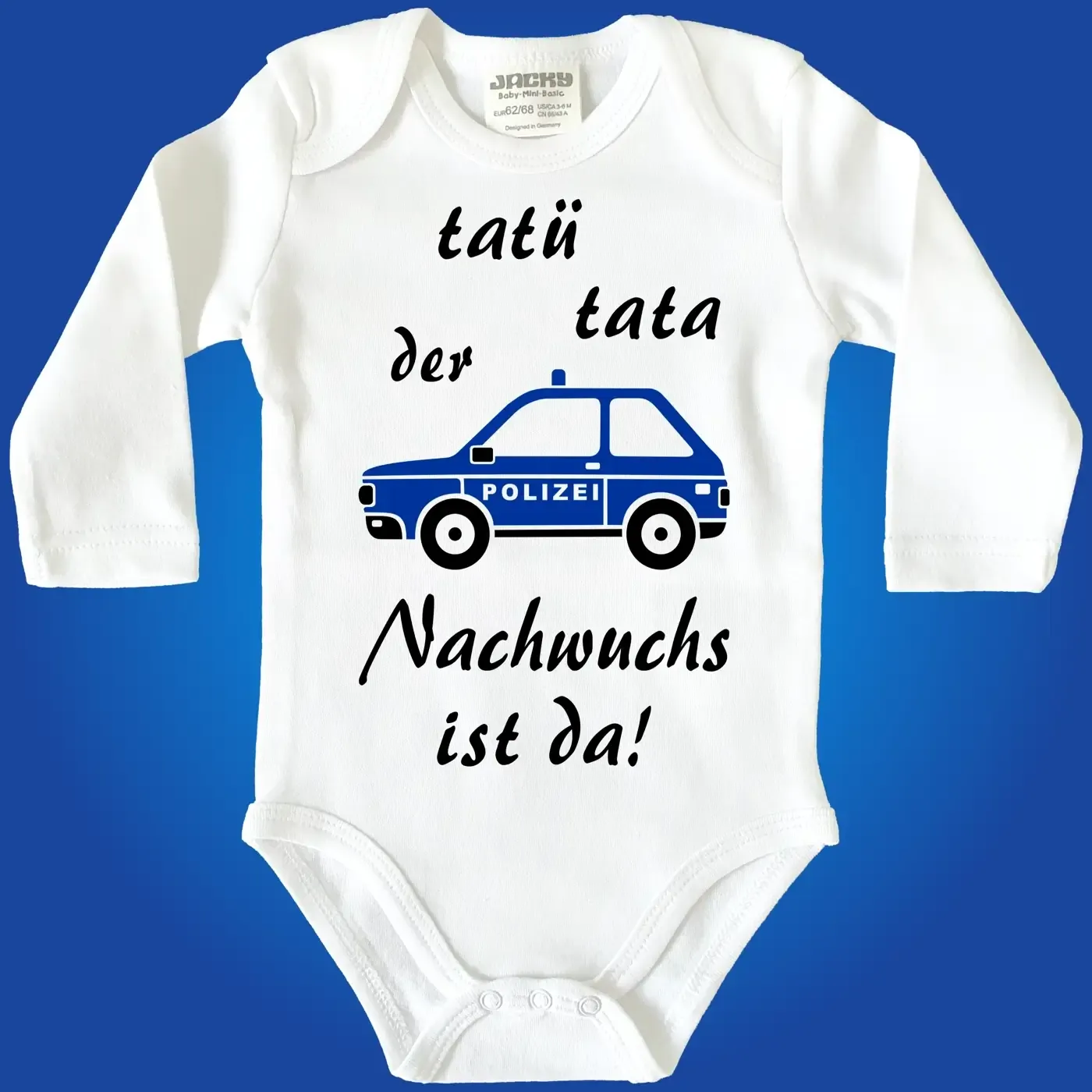 Babybody Polizei mit Polizeiwagen