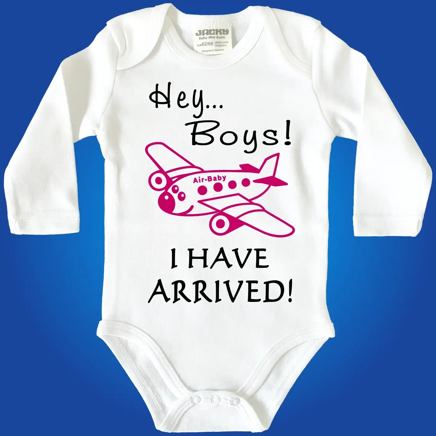 Baby Bodie mit Flugzeug Flugbegleiterin