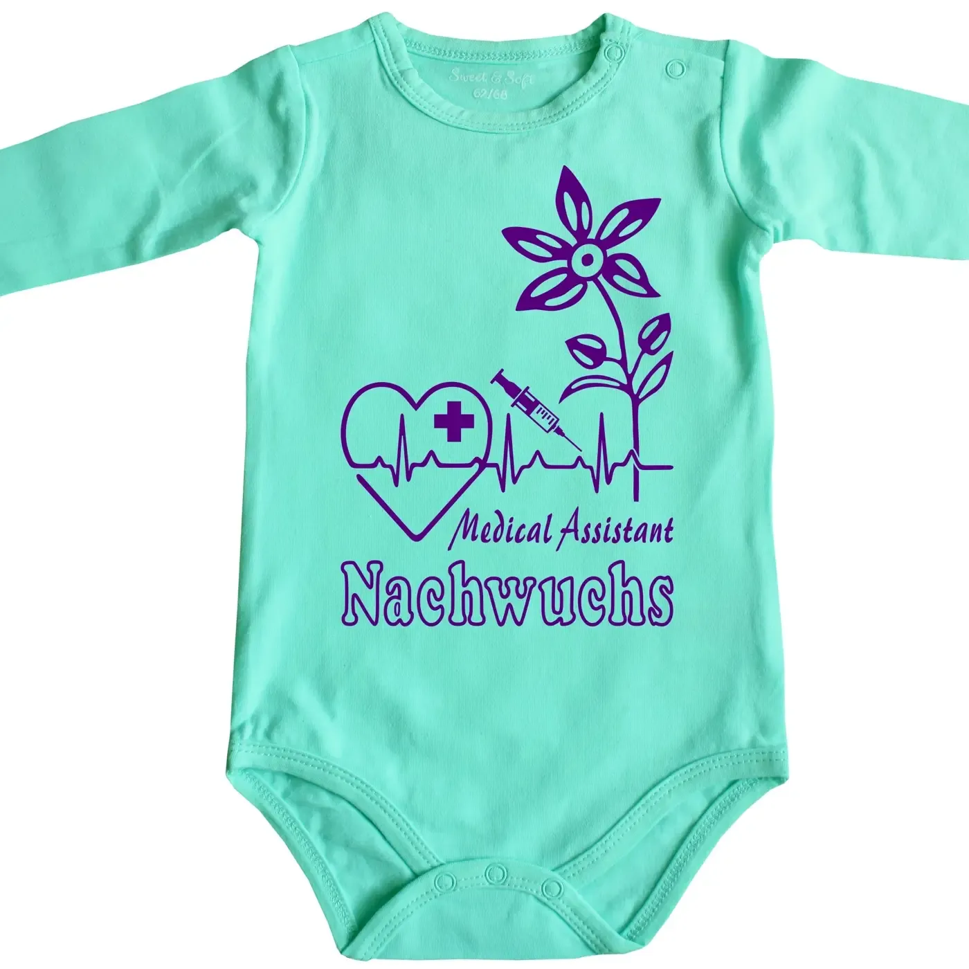 Baby-Body mit Aufdruck „Pflegefachfrau“ im medizinischen Design
