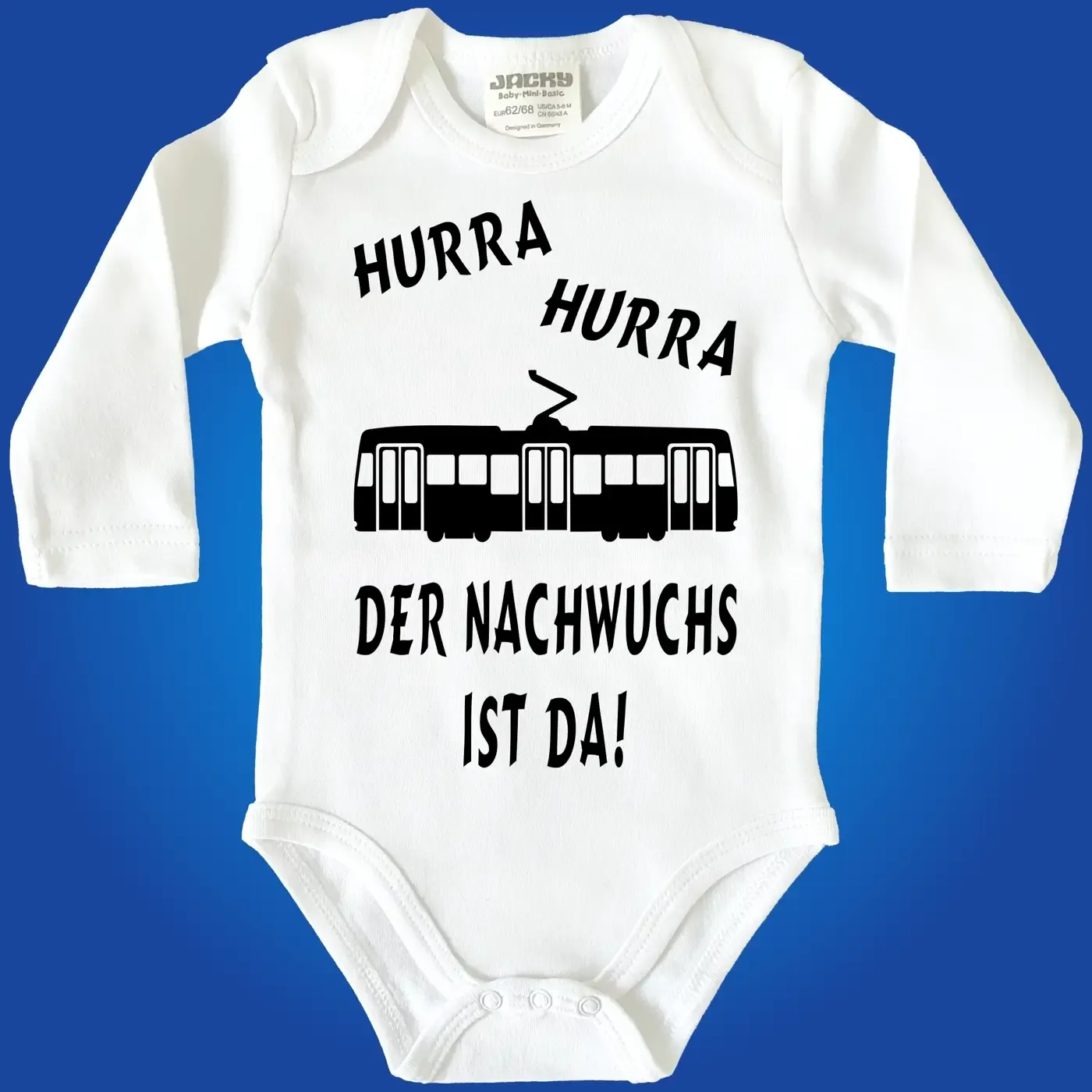 Baby-Body mit Strassenbahn Nachwuchs