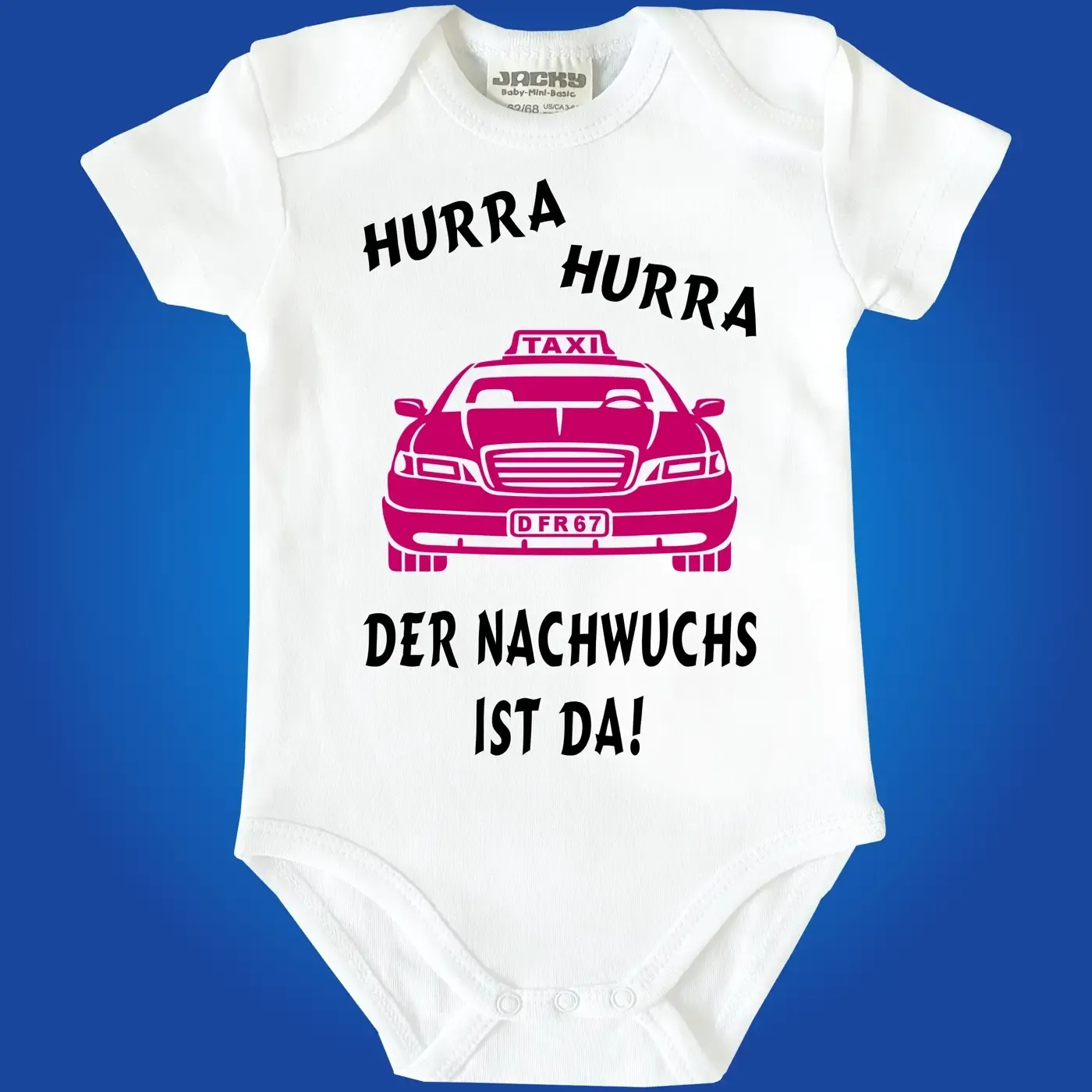 Baby‑Body mit humorvollem Taxi‑Design