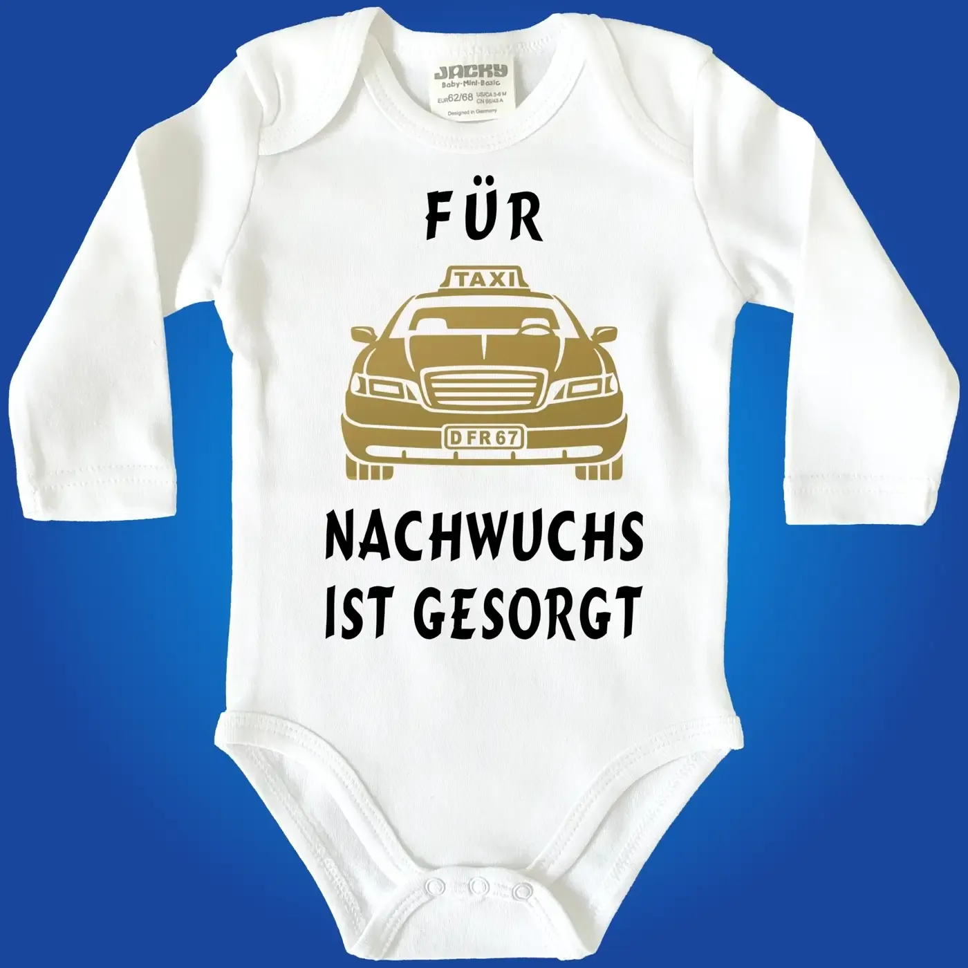 Lustiger Babybody mit Taxi‑Motiv