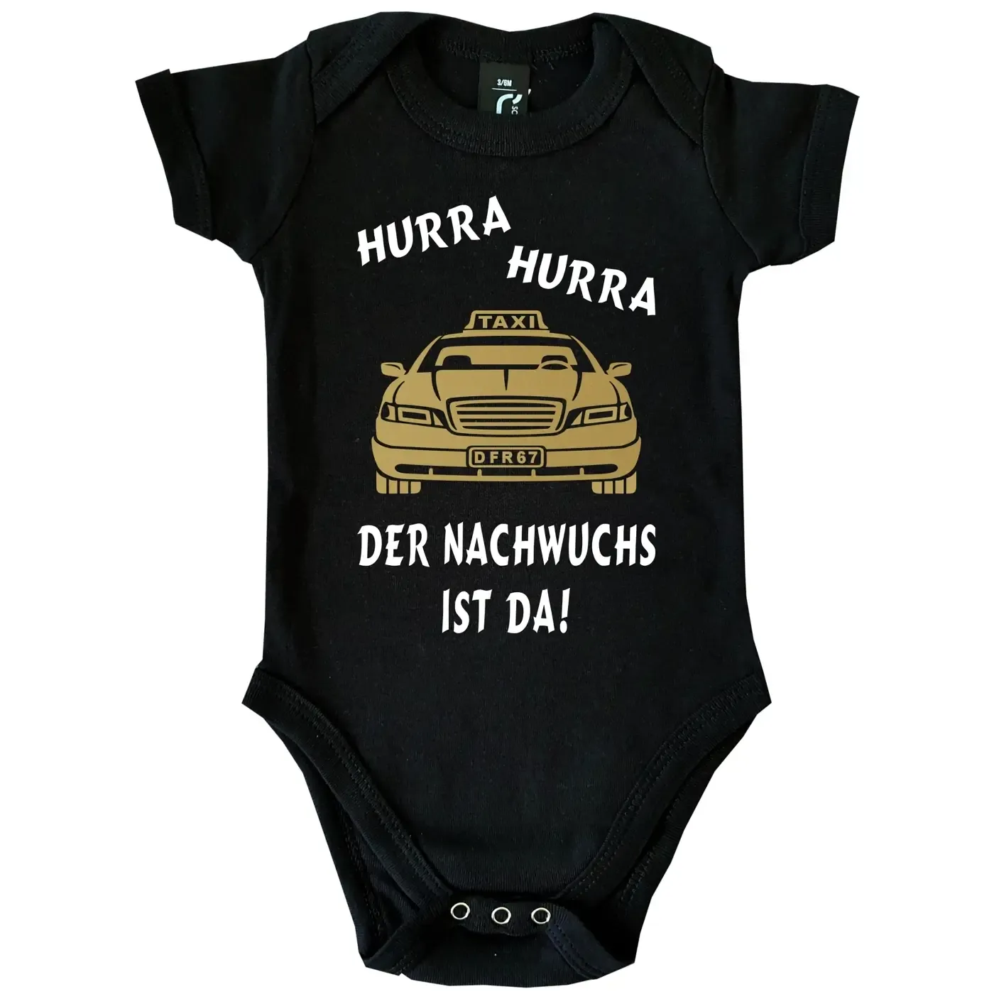 Lustiger Babybody mit Taxi‑Motiv