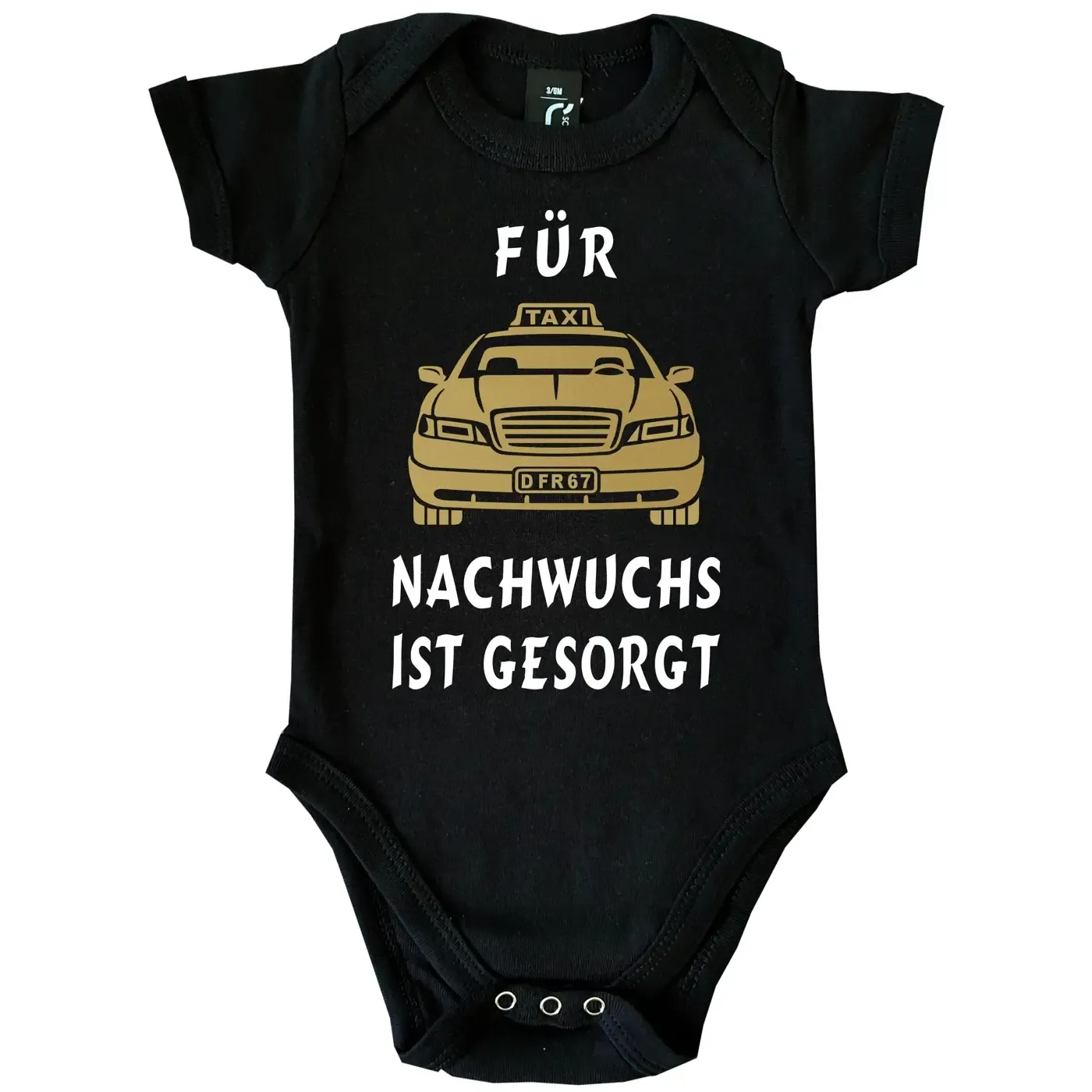 Babybody mit Taxi‑Motiv als Geschenk zur Geburt