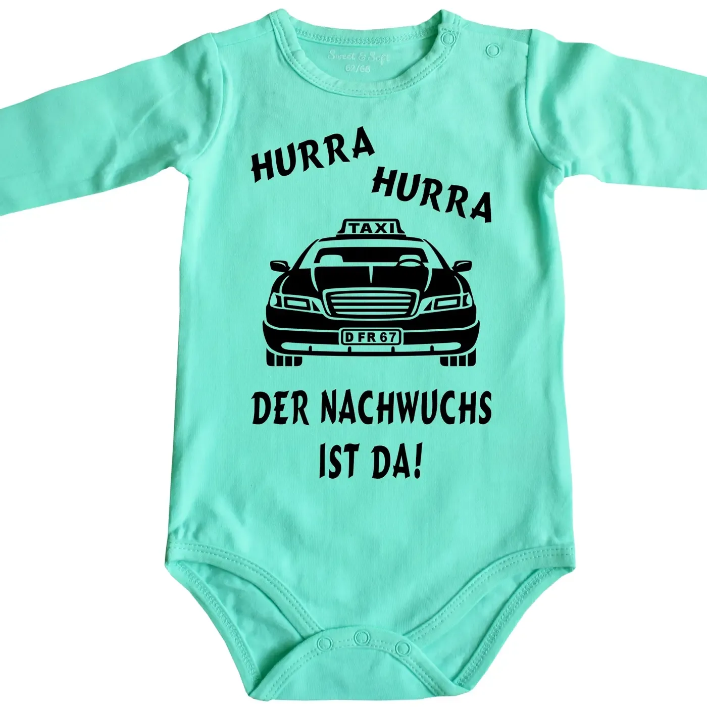 Babybody mit Taxi‑Motiv als Geschenk zur Geburt