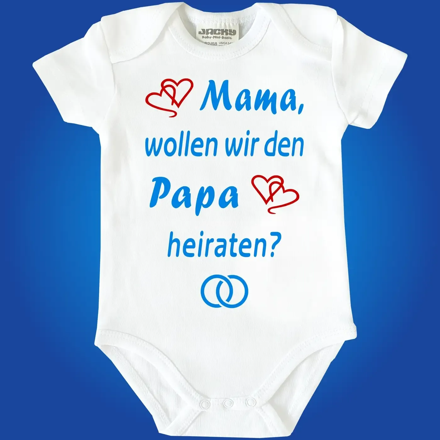 Baby-Body mit Aufdruck Antrag stellen