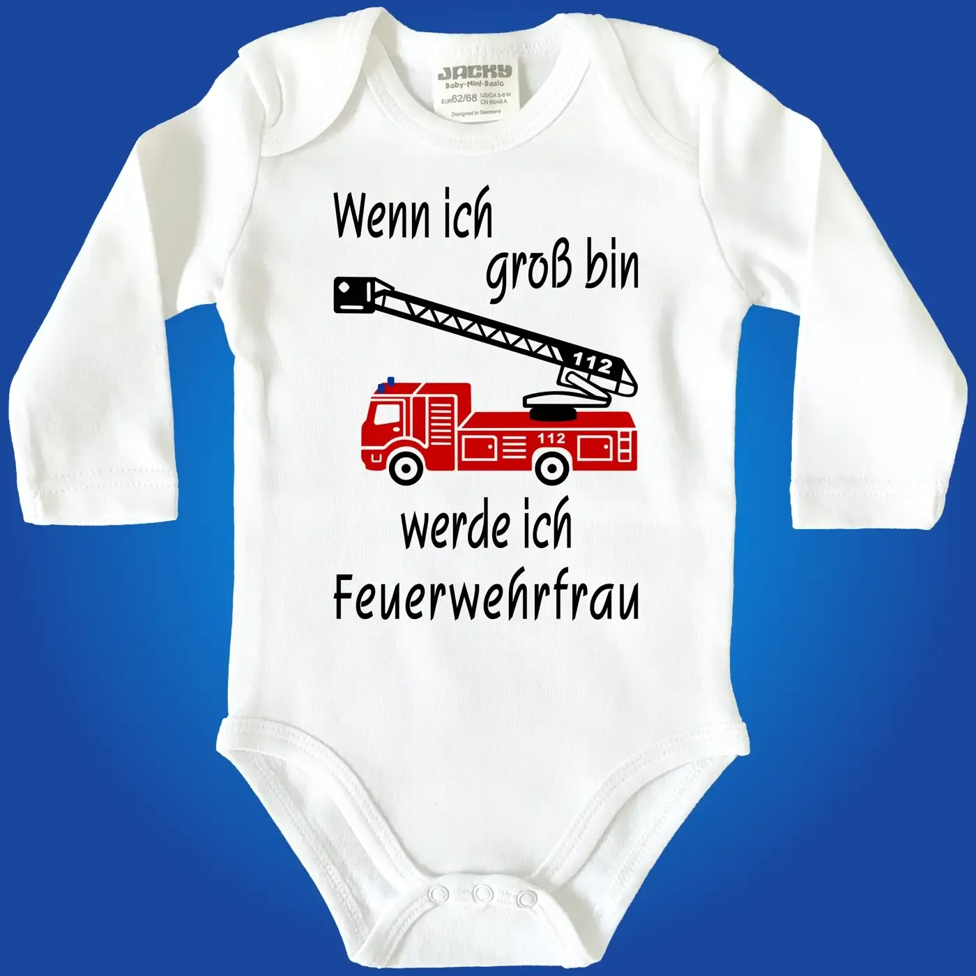 Baby‑Body mit Berufswunsch Feuerwehrfrau