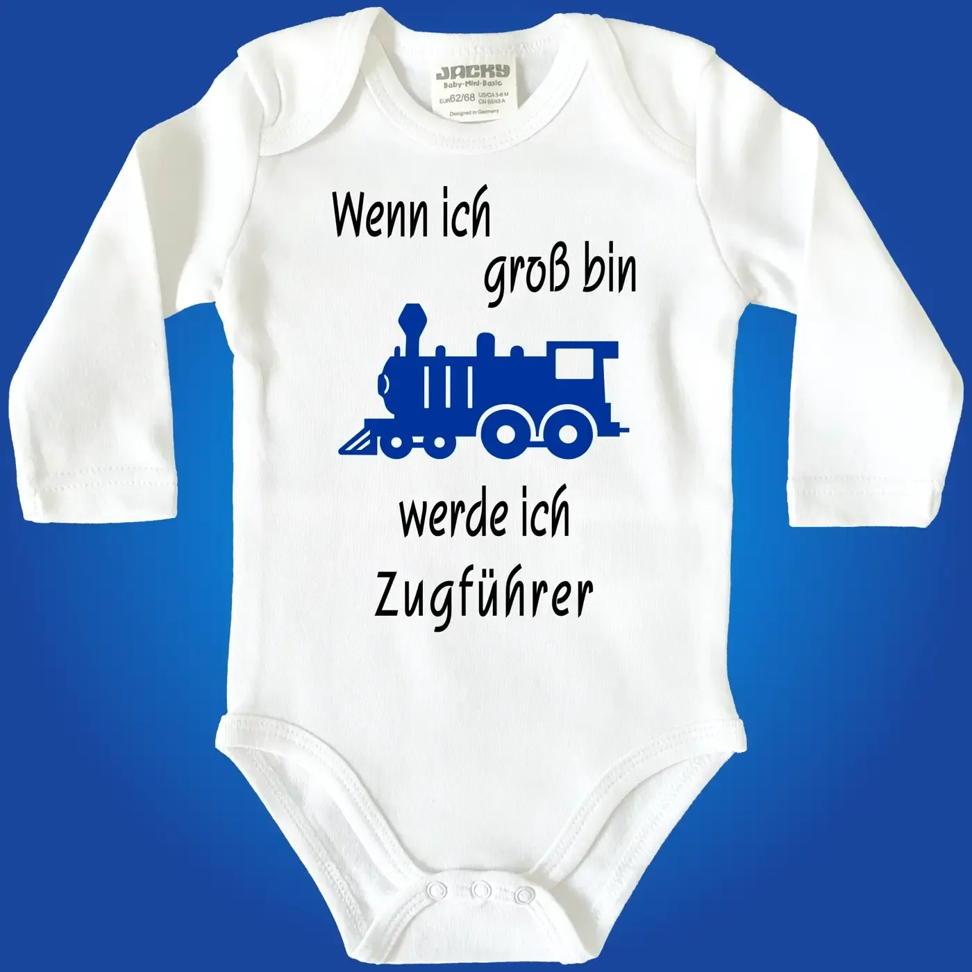 Baby‑Body mit Berufswunsch Zugführer