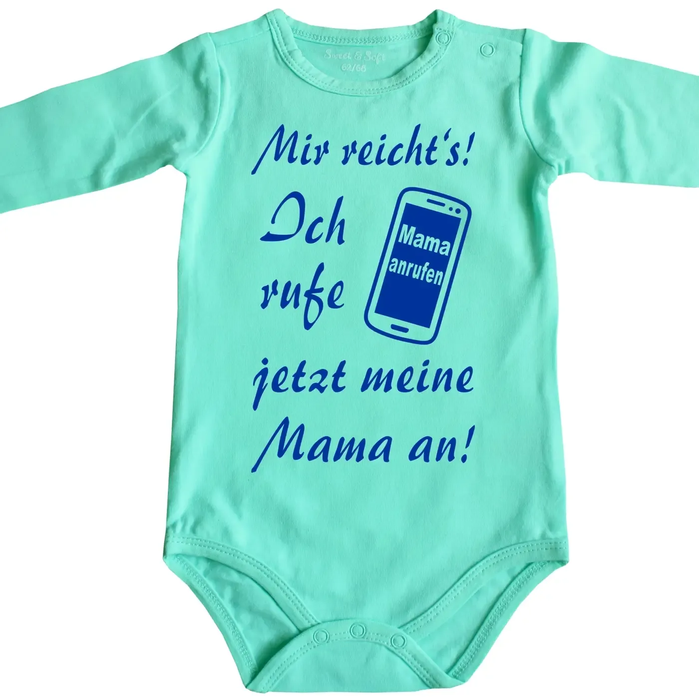 Baby‑Body mit witzigem Text und Handy‑Motiv