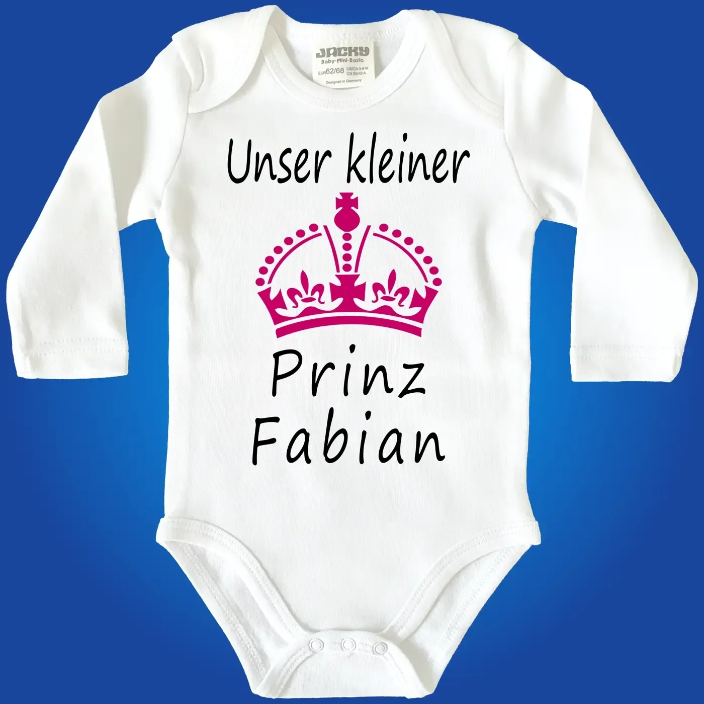 Baby bodysuit with crown print