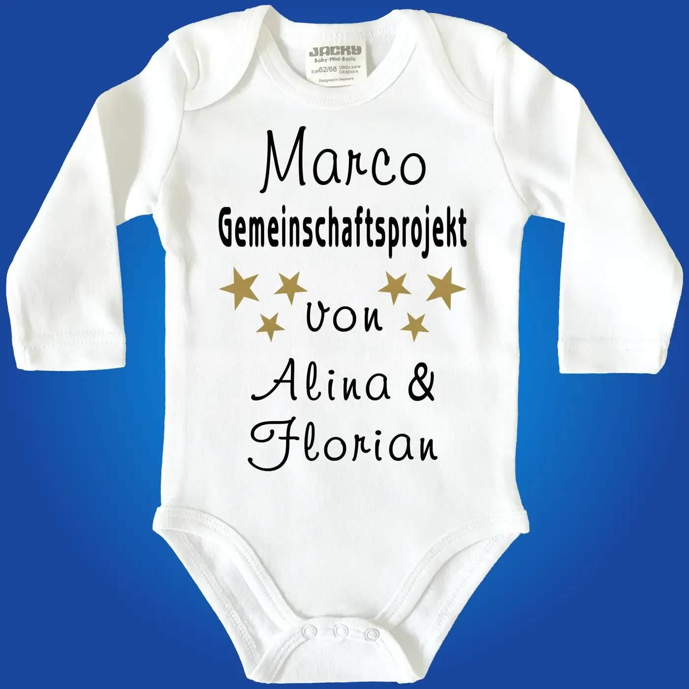 Baby-Body mit Aufdruck Gemeinschaftsprojekt