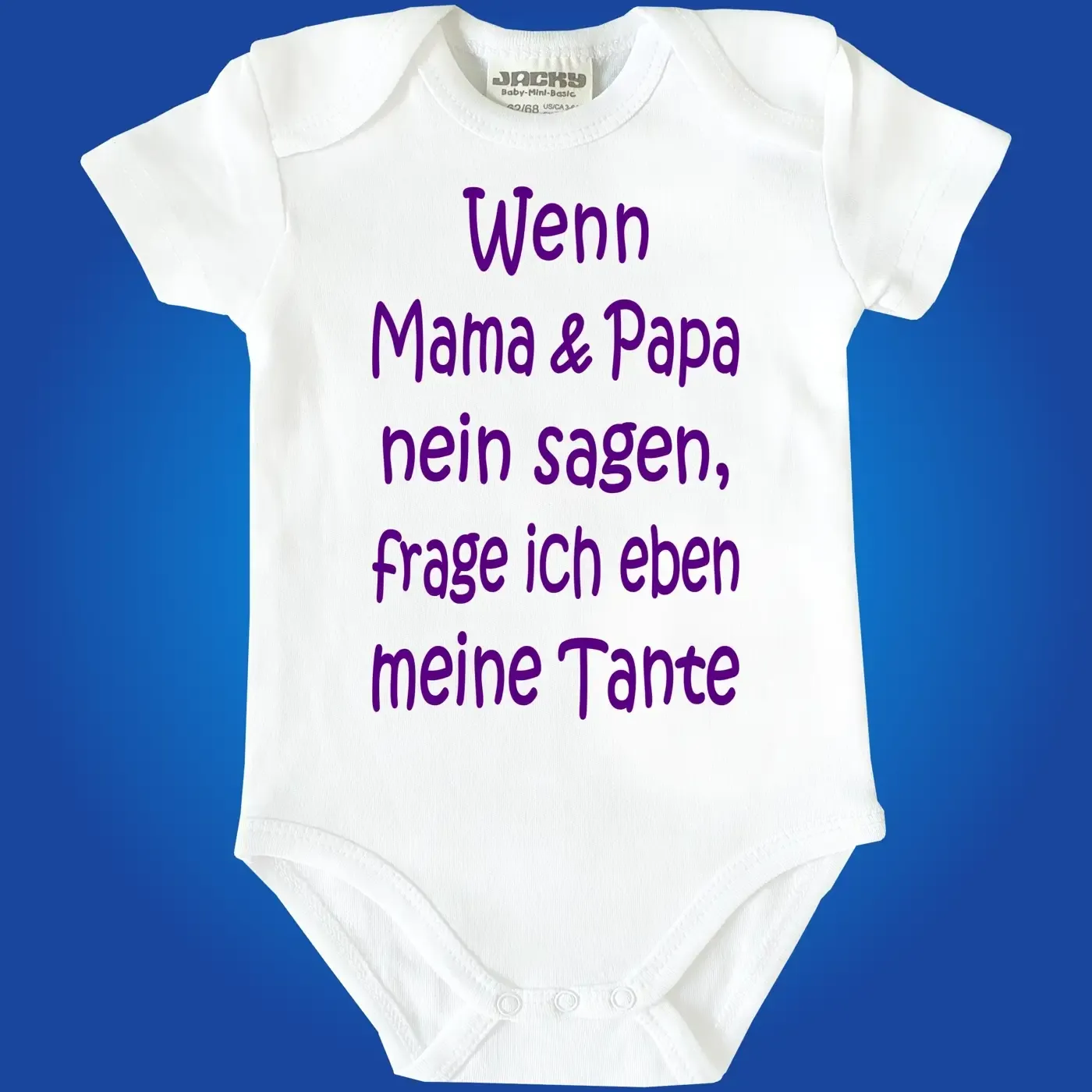 Babybody mit humorvollem Familien‑Spruch