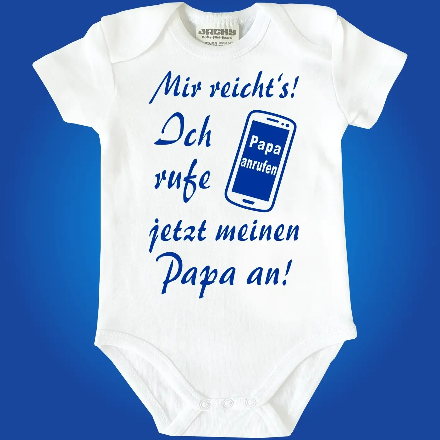 Baby‑Body mit witzigem Text und Handy‑Motiv