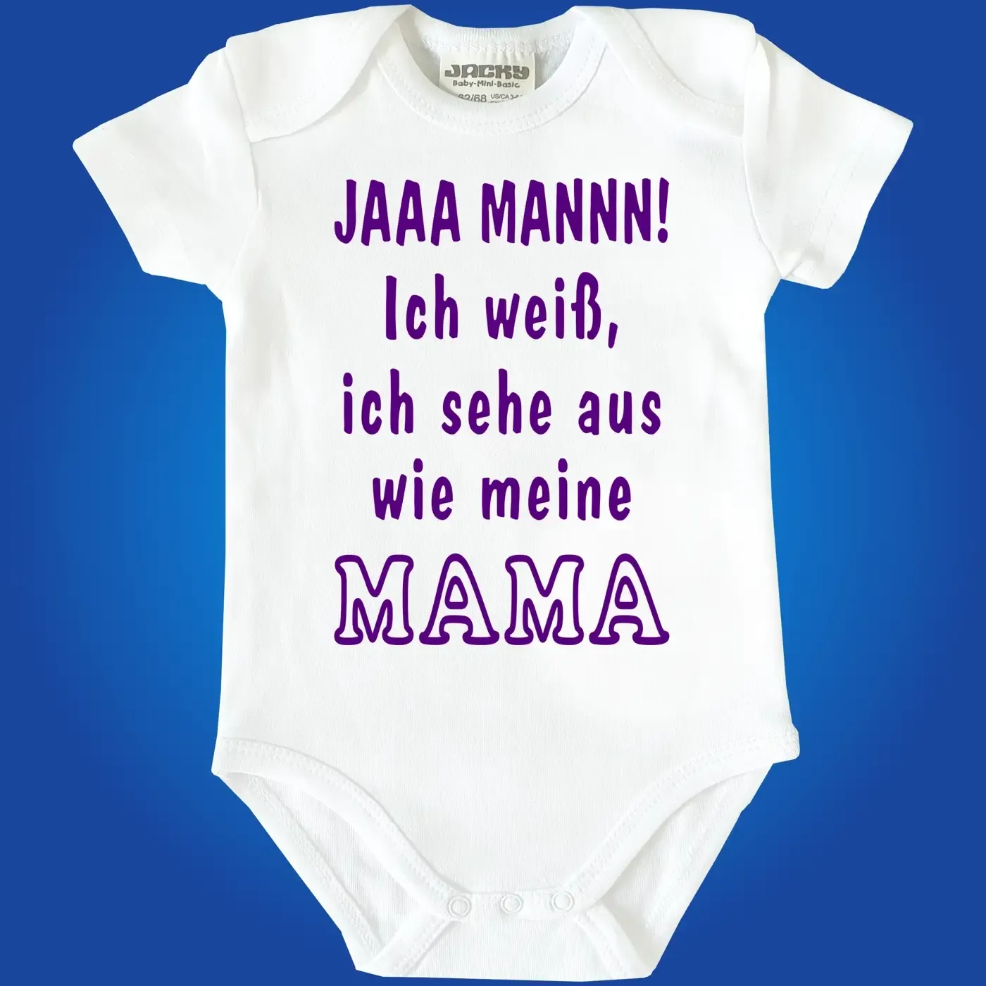 Bedruckter Babybody mit witzigem Mama‑Design