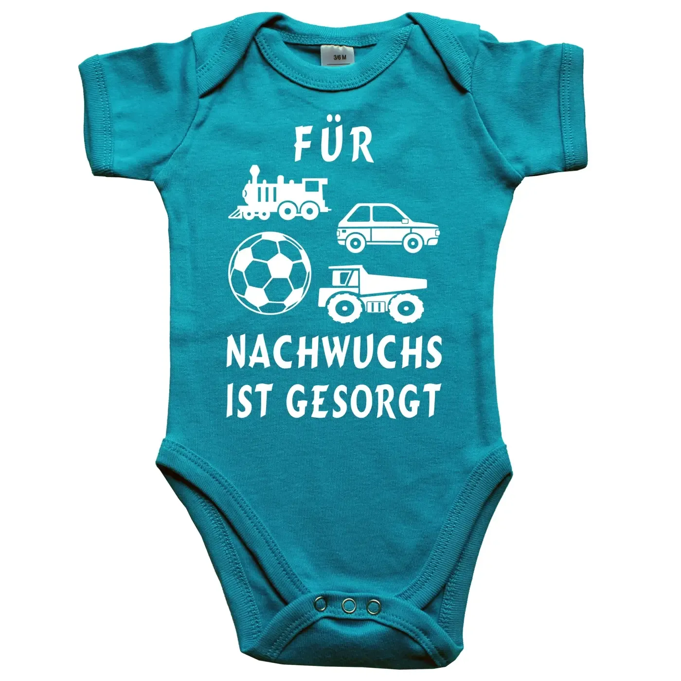 Baby-Body für Erzieher mit Spielzeuggrafiken und Spruch