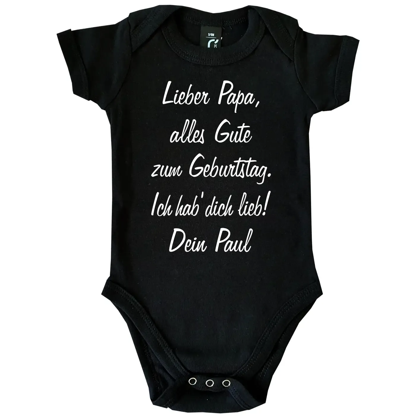 Personalisierter Babybody mit Name und Geburtstagsspruch