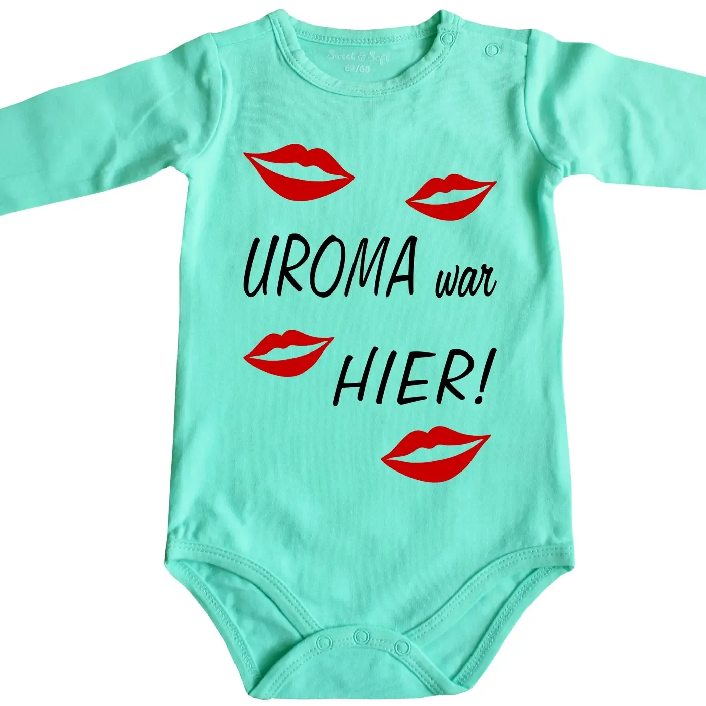 Baby-Body mit Druck Uroma war hier