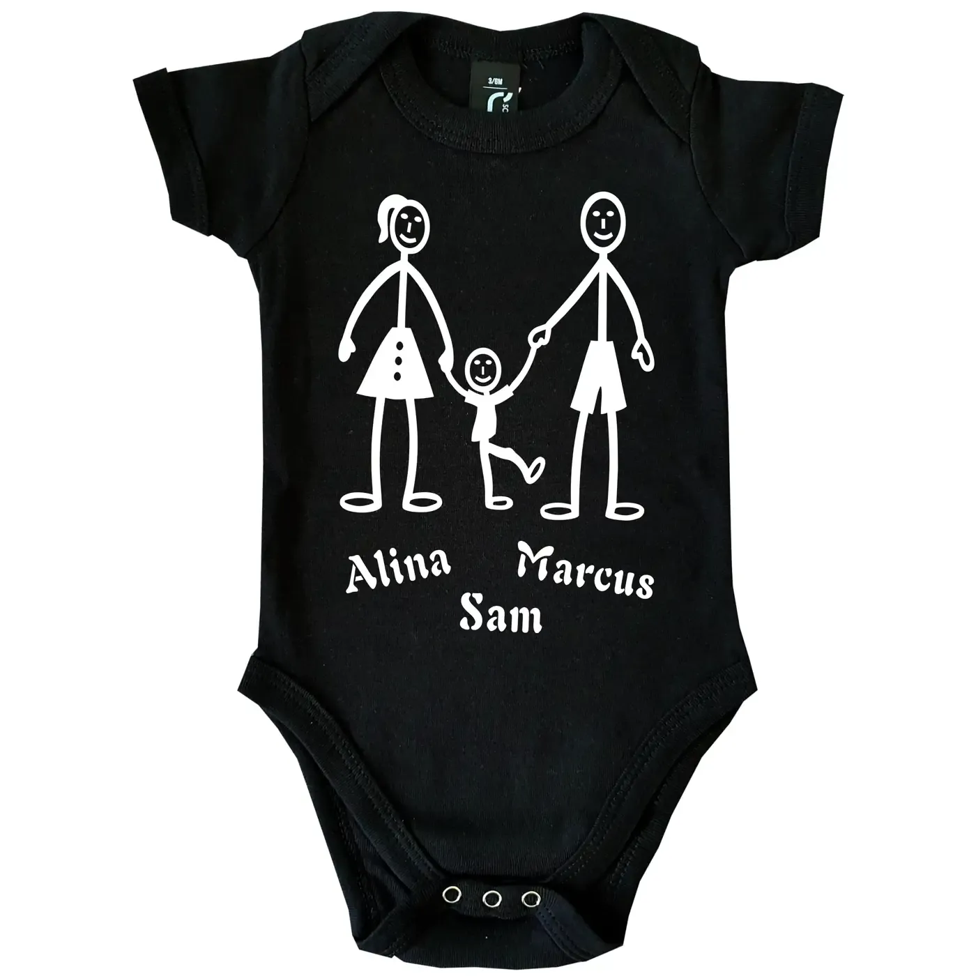 Baby-Body mit Strichmännchen