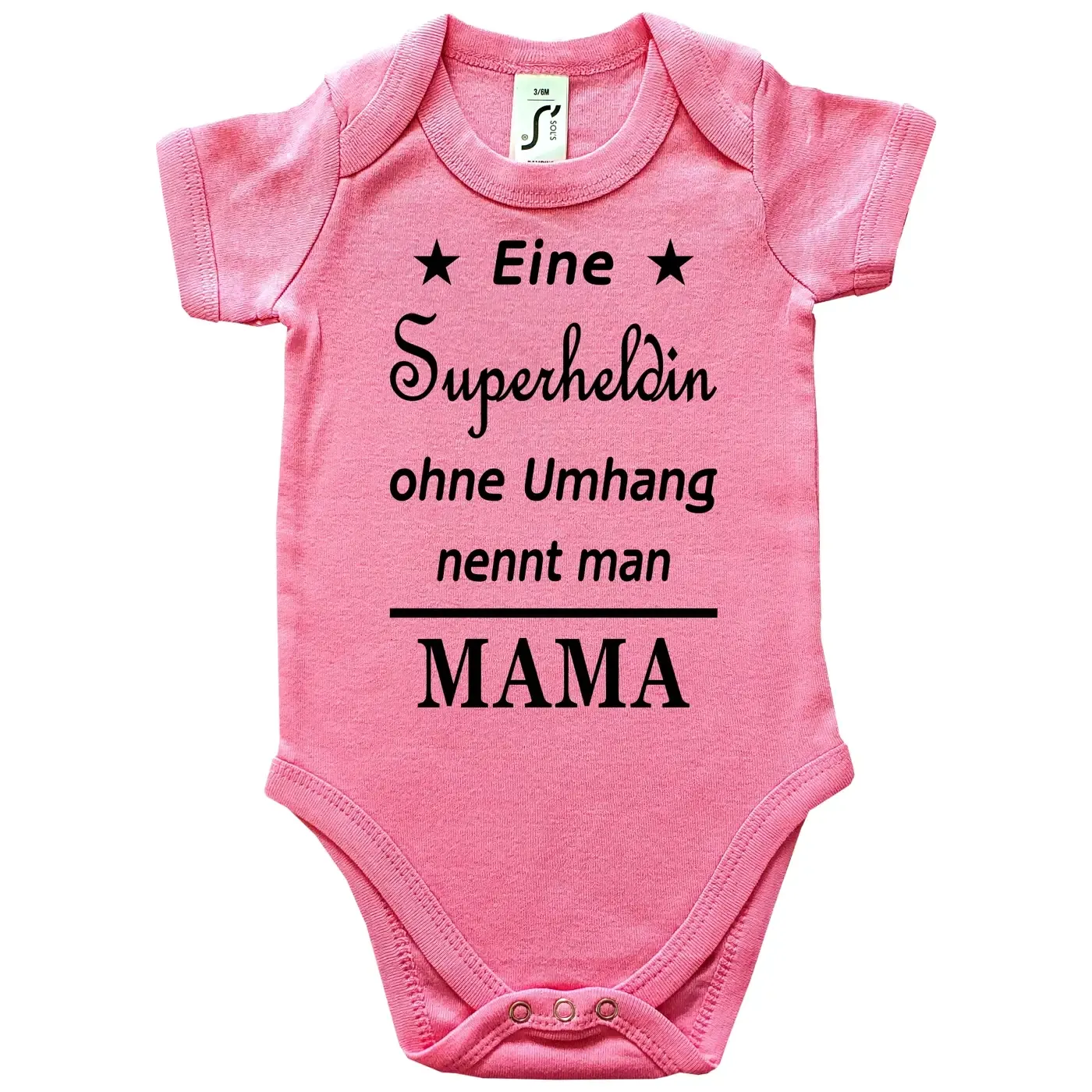 Personalisierter Babybody mit Superhelden‑Spruch und Wunschname