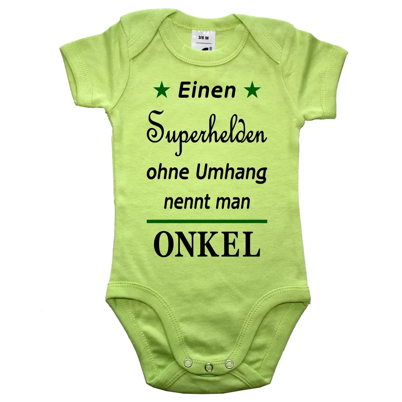 Baby‑Body mit wählbarem Text Mama, Papa, Oma oder Opa