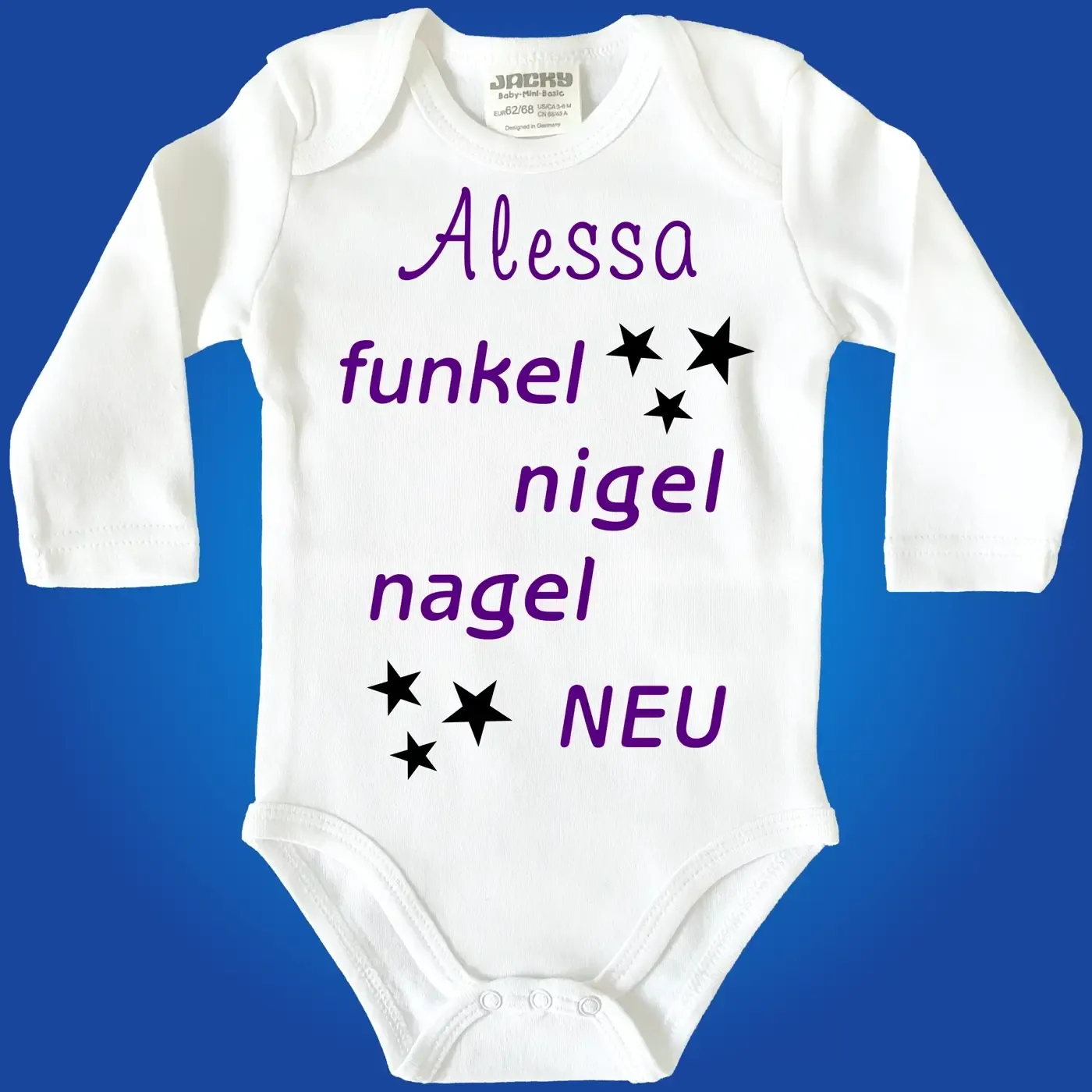 Baby-Body mit Spruch zur Geburt