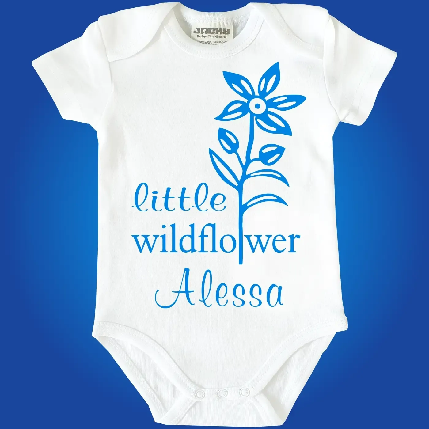 Baby-Body zur Geburt mit Blume