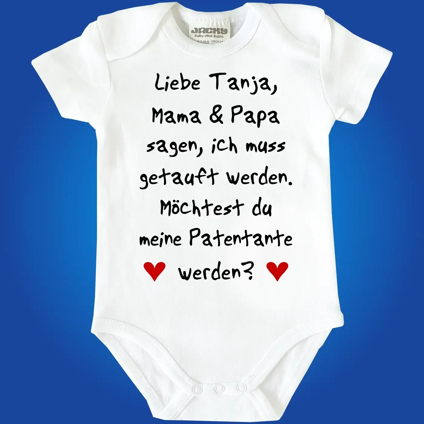Baby‑Body mit humorvoller Botschaft für den Patenonkel