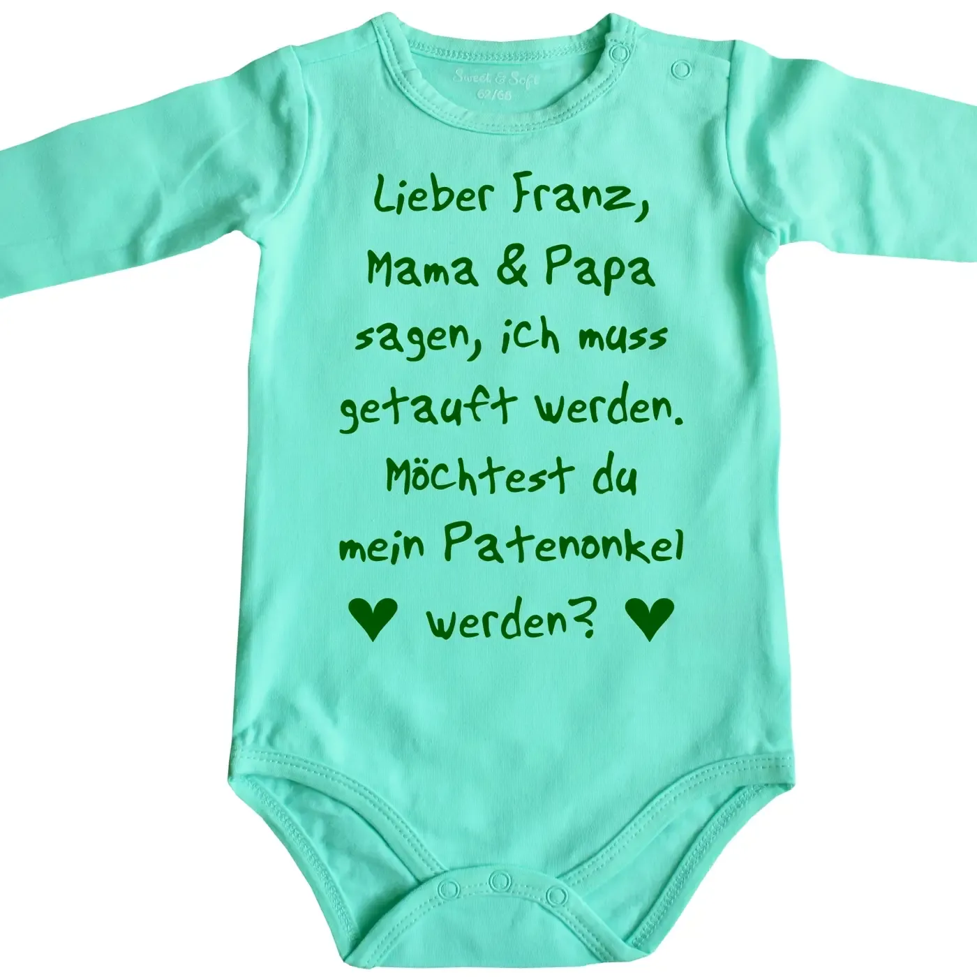 Baby‑Body mit personalisiertem Namen für die Patentante