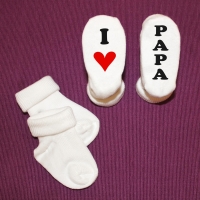 Babysocken I Love  Papa Mama Oma Opa Tante Onkel oder Wunschname